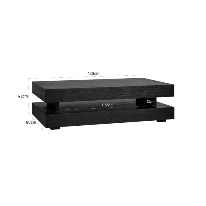 6506 BLACK - Salontafel Oakura Blok H (Black)