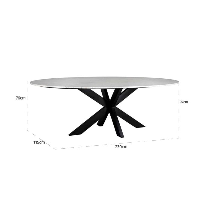 7061 - Eettafel Lexington ovaal 230  (White)