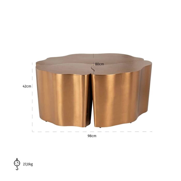 9470 - Salontafel Tree set van 3 (Brushed Gold)