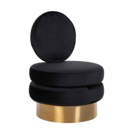 S4490 BLACK VELVET - Fauteuil Balou Black Velvet / gold (Quartz Black 800)