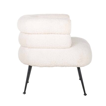 S4520 WHITE - Fauteuil Amelia White Faux Sheep / Black (Faux Sheep 313-2)