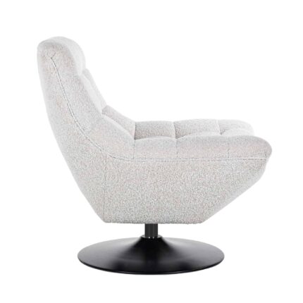 S5128 WHITE BOUCLÉ - Draaifauteuil  Richelle White Bouclé (Copenhagen 900 Bouclé White)