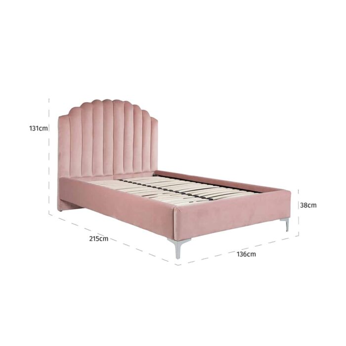 S6001 PINK VELVET - Bed Belmond 120x200 excl. matras (Quartz Pink 700)