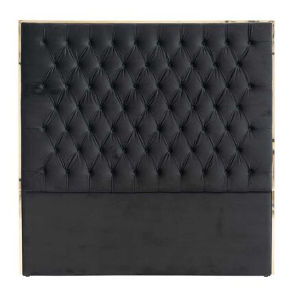 S6003 BLACK VELVET - Hoofdbord Lowell 180x180 Black velvet / goud (Gold)